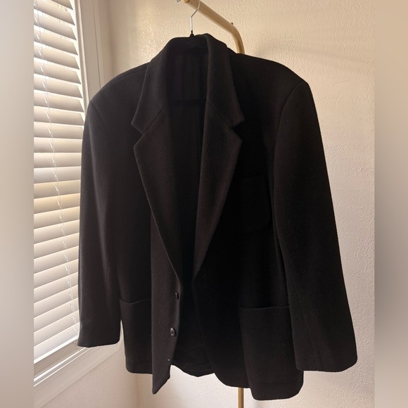 L’homme R.Howwe Other - Le Homme de Lyon Men’s Black Wool Blend Tailored Coat L
